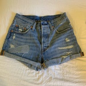 Levi’s high waisted jean shorts